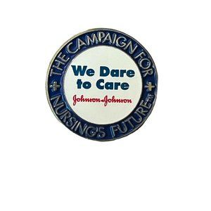 Vintage Johnson & Johnson Dare to Care Campaign for Nursing's Future Lapel Pin t